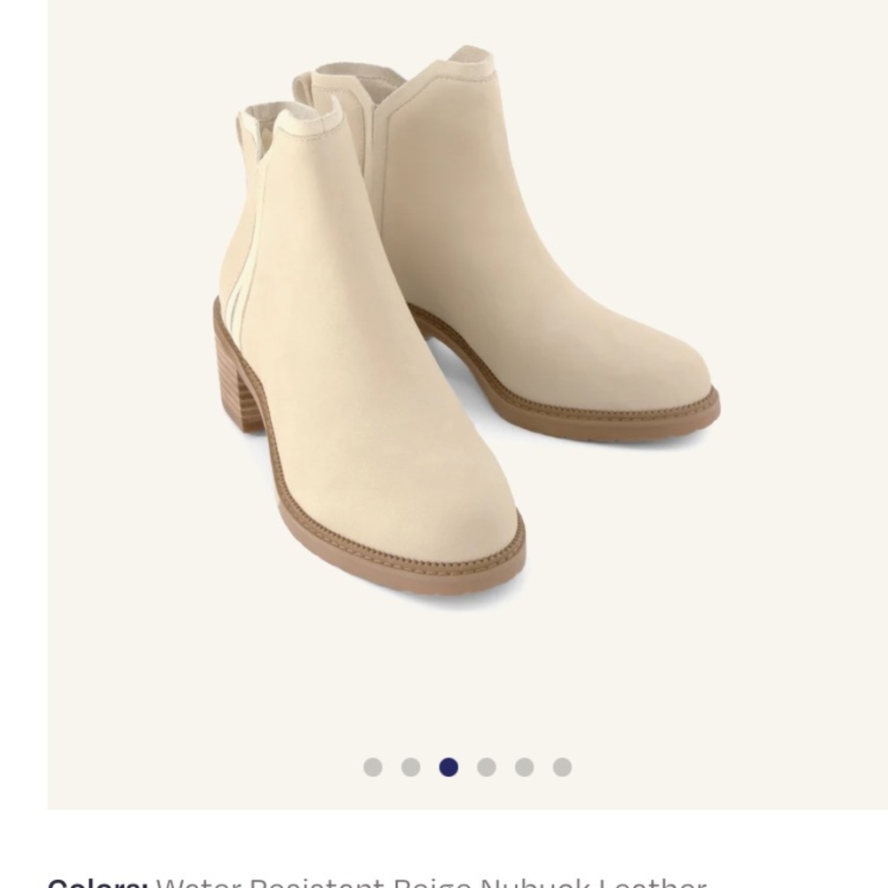 Toms Cream Ankle Booties Suede Slip-On - Picture 3 of 4